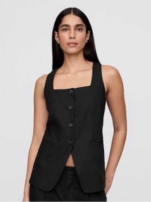 Linen Square-Neck Top (Nwt)